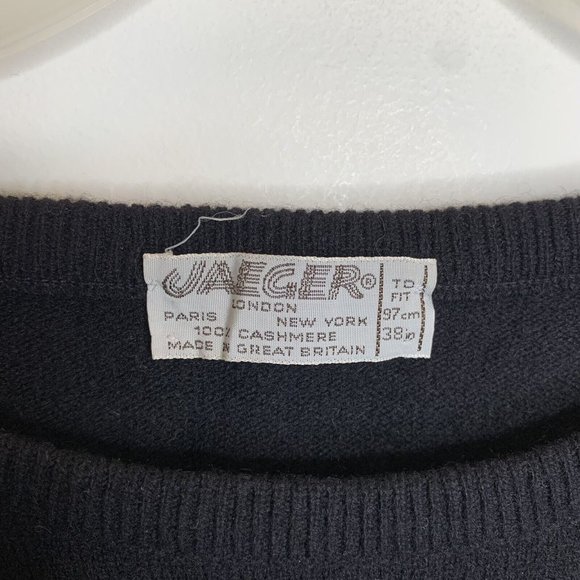 Jaeger Womens 97cm 38in Black/Pink 100% Cashmere Long Sleeve Sweater - Picture 2 of 6